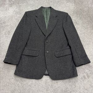 Club Room 100% Camel Hair Suit Blazer Jacket Mens 36S Dark Gray Tailored Formal